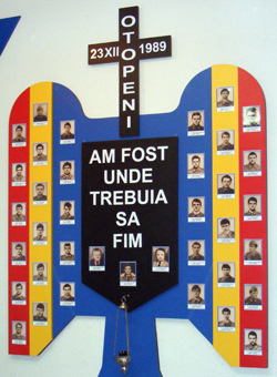Panou jandarmi Eroii căzuţi la Otopeni, în decembrie 1989, vor fi comemoraţi la monumentul din faţa fostei unităţi de jandarmi din Câmpina